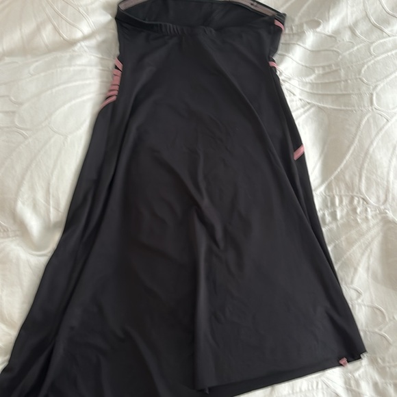 Black Strapless Asymmetrical Dress - Picture 2 of 6